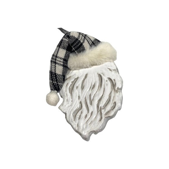 Black White Buffalo Check Santa Clause Snowman Hat Bird Christmas Ornament - Picture 5 of 8